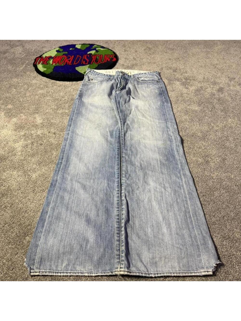 vintage y2k baggy jeans 2000’s distressed guess denim